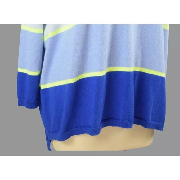 SCOTT & SCOTT LONDON STRIPED SILK BLEND V-NECK SWEATER - Picture 3 of 6